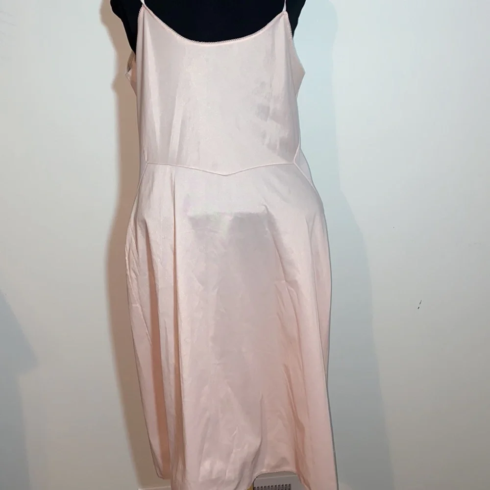 Van Roalte Pink long body Slip Vintage 50s silky Large 40 DuPont Nylon retro - Picture 4 of 8
